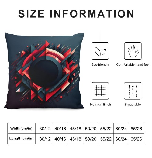 PHYHOO Short Plush pillow Covers,Red and Black Abstract Background Double-Sided Print Square Cushion Cases for Sofa Bedroom Car Decorative