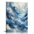 QKZF Canvas Wall Art,Blue Waves Print Canvas Painting for Bedroom Living Room Kitchen Bathroom Corridor Dining Room Hotel Decor