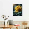 QKZF Canvas Print Wall Art Decor,Yellow Roses In The Rain Wall Art Print, Print Wall Decor, Suitable For Office Study Wall Decoration