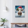 QKZF Canvas Print Wall Art Decor,Christmas Cow Wall Art Print, Print Wall Decor, Suitable For Office Study Wall Decoration