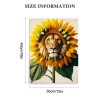 QKZF Canvas Wall Art,Lion Sunflower Print Canvas Painting for Bedroom Living Room Kitchen Bathroom Corridor Dining Room Hotel Decor