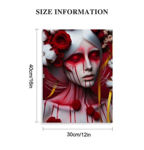 QKZF Canvas Wall Art,Flower Skull Woman Print Canvas Painting for Bedroom Living Room Kitchen Bathroom Corridor Dining Room Hotel Decor