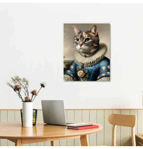 QKZF Canvas Wall Art,Cat In Oil Painting Print Canvas Painting for Bedroom Living Room Kitchen Bathroom Corridor Dining Room Hotel Decor