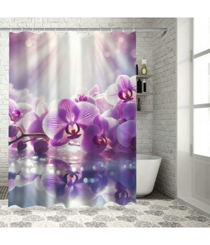 Shangniulu Printed Shower Curtain, Bathroom Decorative Partition Curtain, Modern Waterproof Fabric Shower Curtain With Hooks