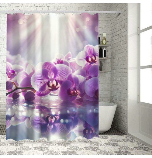 Shangniulu Printed Shower Curtain, Bathroom Decorative Partition Curtain, Modern Waterproof Fabric Shower Curtain With Hooks