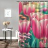 Shangniulu Modern Style Printed Shower Curtain, Waterproof With Hooks, Romantic Floral Bathroom Decoration Shower Curtain