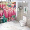 Shangniulu Modern Style Printed Shower Curtain, Waterproof With Hooks, Romantic Floral Bathroom Decoration Shower Curtain