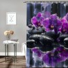 Shangniulu Printed Shower Curtain, Flowers Close-Up Image Tarp Shower Curtain With Hooks