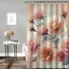 Shangniulu Modern Style Printed Shower Curtain, Butterfly Shower Curtains for Bathroom, Romantic Flower Bathroom Decor Shower Curtains