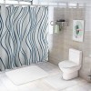 Shangniulu Shower Curtain for Bathroom with Hooks,Without Odor Polyester Fiber Material,Navy Blue Stripe Bathroom Decorative Shower Curtains Water Repellent Washable