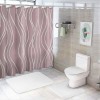 Shangniulu Pink Shower Curtain for Bathroom with Hooks Shower Curtain Set,White Stripe Bath Curtains Decorative Shower Curtains Water Repellent Washable