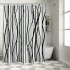 Shangniulu Black and White Striped Wavy Line Fabric Shower Curtain for Bathroom, Weighted Hem,Waterproof Bath Accessories Hotel Style