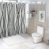 Shangniulu Black and White Striped Wavy Line Fabric Shower Curtain for Bathroom, Weighted Hem,Waterproof Bath Accessories Hotel Style