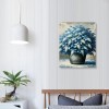 QKZF Blue Floral Canvas Wall Art for Living Room, Oil Painting Floral Artwork Modern Blue Flowers Picture Wall Decor Framed Bathroom Bedroom Home Office