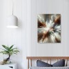 QKZF Abstract Canvas Wall Art for Living Room, Silver Oil Painting Framed Textured Radiant Artwork Modern Wall Decor Pictures Poster Bathroom Bedroom Home Office