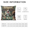 PHYHOO Short Plush pillow Covers,Dogs Playing Poker Double-Sided Print Square Cushion Cases for Sofa Bedroom Car Decorative