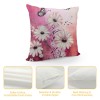 PHYHOO Girly Pink Daisy Throw pillow Cover,Retro Hand Draw Graffiti Cushion Cover for Car Camper Office,Farmhouse Style Botanical pillowcase Outdoor pillow Cover Single Pack