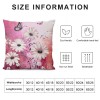 PHYHOO Girly Pink Daisy Throw pillow Cover,Retro Hand Draw Graffiti Cushion Cover for Car Camper Office,Farmhouse Style Botanical pillowcase Outdoor pillow Cover Single Pack