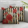 PHYHOO Throw pillows Covers Rose Flower Throw pillow Covers Outdoor Decorative Linen Farmhouse Decor Cushion Covers for Home Sofa Bed Couch 18X18Inch