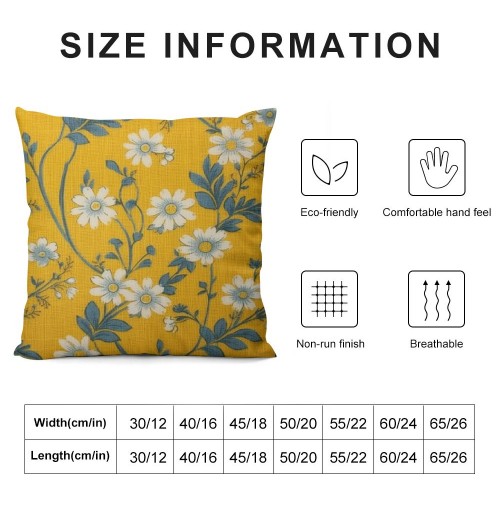 PHYHOO Throw pillows Covers Yellow Cushion Cover Outdoor Decorative Farmhouse Decor Cushion Covers for Home Sofa Bed Couch 18X18Inch