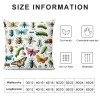 PHYHOO Short Plush pillow Covers,Cartoon Insects Double-Sided Print Square Cushion Cases for Sofa Bedroom Car Decorative