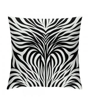 PHYHOO Short Plush pillow Covers,Black White Print Double-Sided Print Square Cushion Cases for Sofa Bedroom Car Decorative