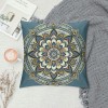 PHYHOO Short Plush pillow Covers Boho Mandala Floral Square pillow Case for Bedroom, Sofa, Car Decoration Both Sides