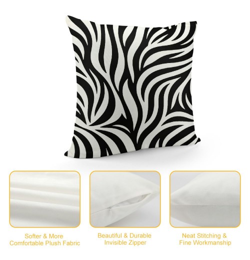 PHYHOO Short Plush pillow Covers Abstract Art Stripes Square pillow Case for Bedroom, Sofa, Car Decoration Both Sides