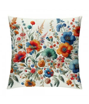 PHYHOO Short Plush pillow Covers Colorful Floral Square pillow Case for Bedroom, Sofa, Car Decoration Both Sides