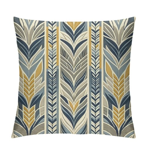 PHYHOO Short Plush pillow Covers Farmhouse Spring Summer Gray Blue Gold Yellow Indigo Modern Geometric Square pillow Case for Bedroom, Sofa, Car Decoration Both Sides