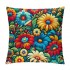 PHYHOO Short Plush pillow Covers Colorful Floral Square pillow Case for Bedroom, Sofa, Car Decoration Both Sides