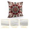 PHYHOO Short Plush pillow Covers Wine red Flower Square pillow Case for Bedroom, Sofa, Car Decoration Both Sides