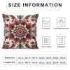 PHYHOO Short Plush pillow Covers Wine red Flower Square pillow Case for Bedroom, Sofa, Car Decoration Both Sides