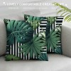 PHYHOO Short Plush pillow Covers Tropical Palm Tree Leaves Square pillow Case for Bedroom, Sofa, Car Decoration Both Sides