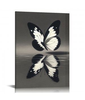 QKZF Butterfly Textured Canvas Wall Art for Living Room,Canvas Wall Art Framed Handmade Butterfly Oil Painting Modern Wall Decor Hanging Pictures Bathroom Bedroom Home Office Decor