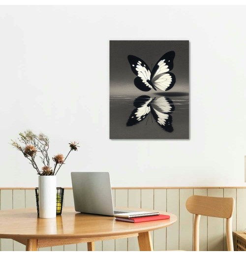 QKZF Butterfly Textured Canvas Wall Art for Living Room,Canvas Wall Art Framed Handmade Butterfly Oil Painting Modern Wall Decor Hanging Pictures Bathroom Bedroom Home Office Decor