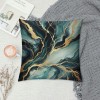 PHYHOO Short Plush pillow Covers Golden Green Marble Pattern Square pillow Case for Bedroom, Sofa, Car Decoration Both Sides