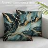 PHYHOO Short Plush pillow Covers Golden Green Marble Pattern Square pillow Case for Bedroom, Sofa, Car Decoration Both Sides