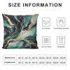 PHYHOO Short Plush pillow Covers Golden Green Marble Pattern Square pillow Case for Bedroom, Sofa, Car Decoration Both Sides