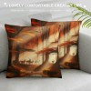 PHYHOO Short Plush pillow Covers Deers Stream in Forest Painting Square pillow Case for Bedroom, Sofa, Car Decoration Both Sides