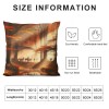 PHYHOO Short Plush pillow Covers Deers Stream in Forest Painting Square pillow Case for Bedroom, Sofa, Car Decoration Both Sides