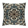 PHYHOO Short Plush pillow Covers Brown Blue Flower Square pillow Case for Bedroom, Sofa, Car Decoration Both Sides