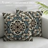 PHYHOO Short Plush pillow Covers Brown Blue Flower Square pillow Case for Bedroom, Sofa, Car Decoration Both Sides