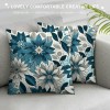 PHYHOO Short Plush pillow Covers Blue Flower Square pillow Case for Bedroom, Sofa, Car Decoration Both Sides