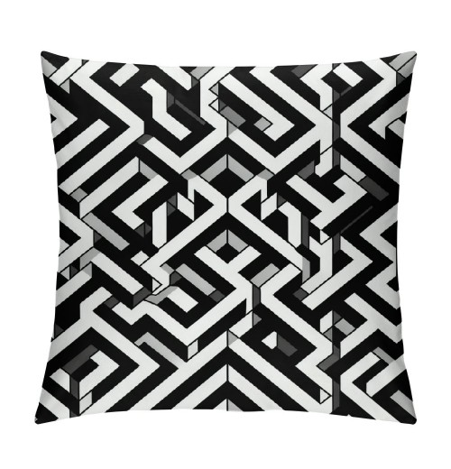 PHYHOO Short Plush pillow Covers White and Black Style Geometric Square pillow Case for Bedroom, Sofa, Car Decoration Both Sides