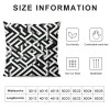 PHYHOO Short Plush pillow Covers White and Black Style Geometric Square pillow Case for Bedroom, Sofa, Car Decoration Both Sides