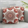 PHYHOO Short Plush pillow Covers Red Pink Flower Square pillow Case for Bedroom, Sofa, Car Decoration Both Sides