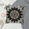 PHYHOO Short Plush pillow Covers Black Orange Flower Square pillow Case for Bedroom, Sofa, Car Decoration Both Sides