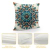 PHYHOO Short Plush pillow Covers Blue Orange Flower Square pillow Case for Bedroom, Sofa, Car Decoration Both Sides