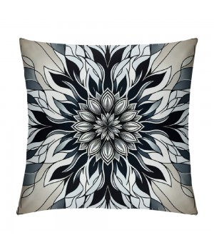 PHYHOO Short Plush pillow Covers Black Grey&nbsp;Flower Square pillow Case for Bedroom, Sofa, Car Decoration Both Sides